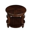 NicBex 22 Inch Round Side Table Retro Wooden End Table with Storage Shelf and 4 Legs for Living Room, Bedroom - 4 of 4