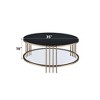 Abisha Sintered Stone Top & Champagne Finish Round Coffee Table - 2 of 4