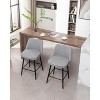 MAYEERTY Counter Height Swivel Bar Stools Set of 2 360¡ã Swivel Upholstered 25.6 Seat Height Linen Cloth Gray Kitchen Island Pub - 2 of 4