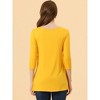 Allegra K Women's 3/4 Sleeve Round Neck Button Decor Casual Stretchy Tunic Tops - 4 of 4