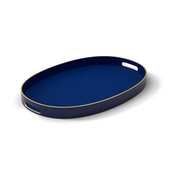 American Atelier Oval Tray with Gold Trimming & Handles