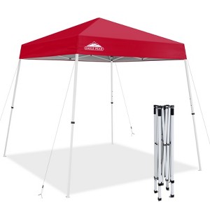 EAGLE PEAK 8x8 Slant Leg Pop Up Canopy Tent Easy Setup Instant Outdoor Beach Canopy 8x8 Base 6x6 Top - 1 of 4