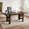 Long Wooden Kitchen Table, Dining Table for 6-8,  Farmhouse Large Dining Room Table for Dining, - 2 of 4