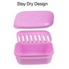 Unique Bargains Plastic Soap Dish Keep Soap Dry Soap Cleaning Storage for Home Bathroom Kitchen - 3 of 4