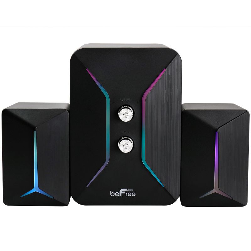 beFree Sound Computer Gaming 2.1 Speaker System with Color LED Lights, 1 of 8