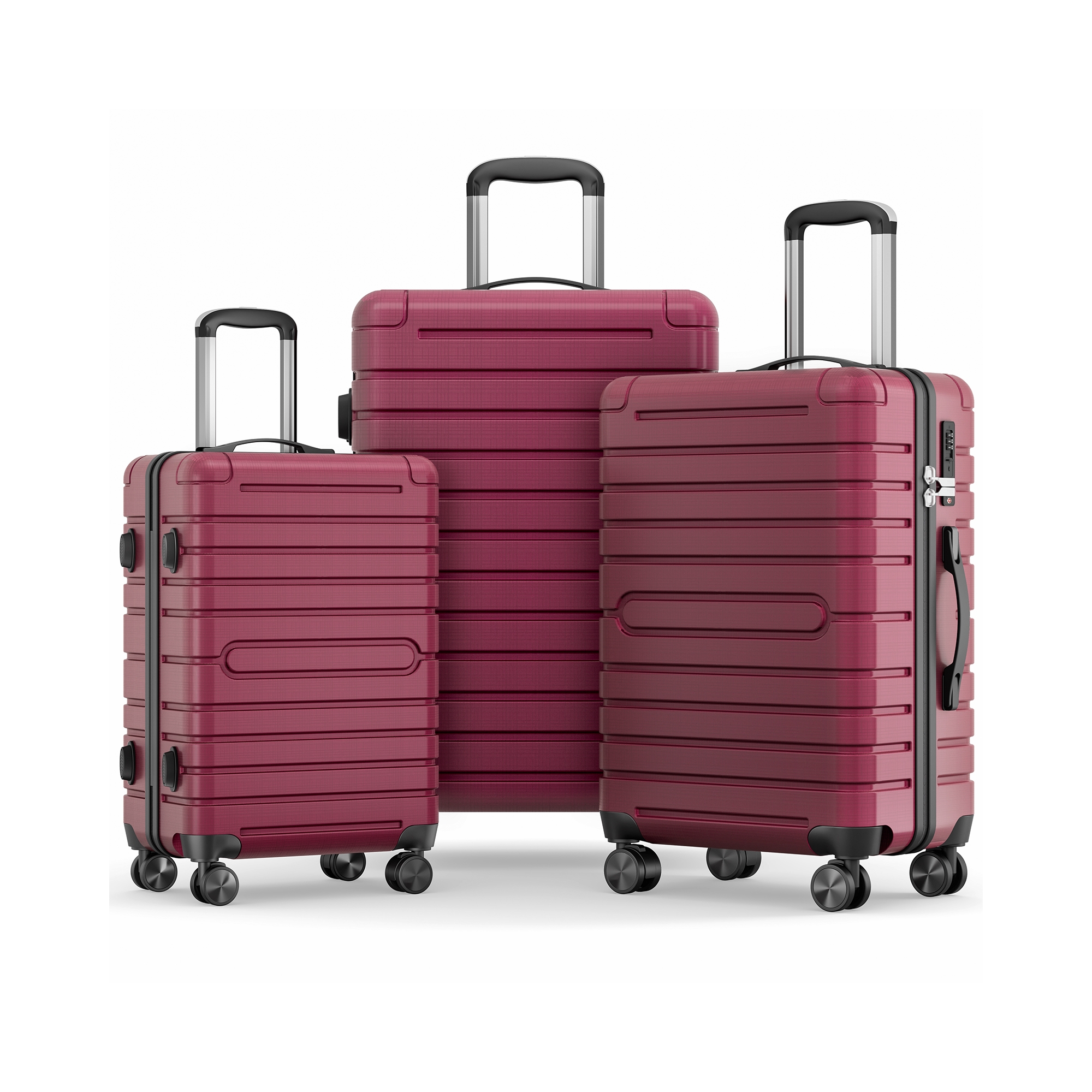 Hardside Luggage Set 3 Piece Suitcases with 360 Spinner Wheels TSA Locks ABS PC Lightweight Travel Set 20 24 28 Inch