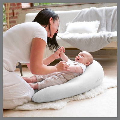 Organic Cotton U-Shape Pregnancy Pillow in Mineral Gray