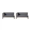 Outdoor Sectional Sofa,L Shaped Outdoor Couch,X-Back Patio Sofa,2Pc Acacia Wood Sectional Patio Seating Set-Cuddlewood - 2 of 4