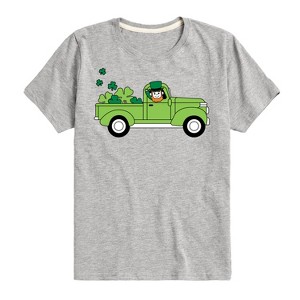 Boys' - Instant Message - St. Patrick's Day Leprechaun Truck Delivering Luck Short Sleeve Graphic T-Shirt - 1 of 4