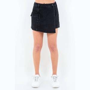 Women's Cargo Pocket Mini Skort With Buttons - American Bazi - 1 of 3