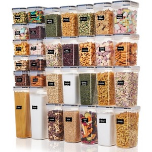 Paaaawaters 32pcs Airtight Food Storage Containers Set, BPA Free Plastic Kitchen and Pantry Organization Canisters with Lids for Cereal - 1 of 4