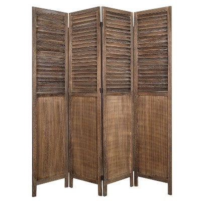 Rancho Shutter 4 Panel Room Divider With Folding Screen Room Partition ...