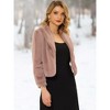 INSPIRE CHIC Women's Cropped Lapel Long Sleeve Fluffy Faux Fur Jackets - 2 of 4