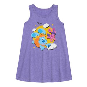 Girls' - Blue's Clues & You! - Full Moon Graphic Sleeveless Aline Dress - 1 of 3