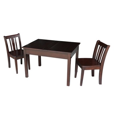Kids' Storage Table with 2 San Remo Juvenile Chairs Rich Mocha - International Concepts