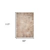 Beige And Brown Abstract Area Rug With Fringe - 3 of 4