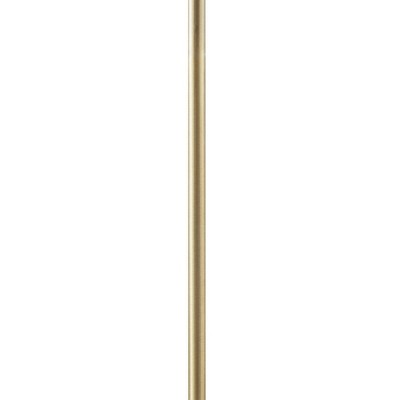 Ezra Mid-Century 5-Light Chandelier in Antique Brass with White Shades
