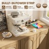 CuisinSmart Rattan Sideboard Buffet Cabinet, Boho Storage Cabinet, 4 Doors Coffee Bar with Power Outlet for Kitchen Dining Room Living Room - 3 of 4