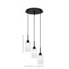 Toltec Lighting Edge 3 - Light Pendant in  Espresso with 4" White Muslin Shade - 2 of 2
