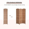Gulches 6' Tall Wicker Weave 3 Panel Room Divider Privacy Screen for Home Office - Natural - 2 of 4
