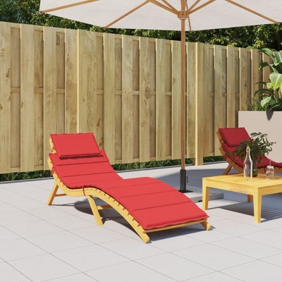 vidaXL Sun Lounger Cushion Red 73.2 in.x22.8 in.x1.2 in. Oxford Fabric
