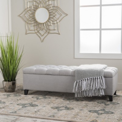 Lycvki Tufted Stitched Storage Ottoman Bench