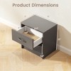 Costway Modern Nightstand Bedside Table with Drawer Open Storage Shelf for Small Spaces Dark Gray - 3 of 4