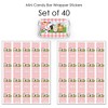 Big Dot of Happiness Girl Farm Animals - Mini Candy Bar Wrapper Stickers - Pink Barnyard Baby Shower or Birthday Party Small Favors - 40 Count - 3 of 4