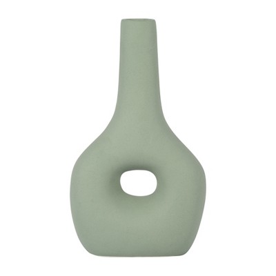 Modern Boho Ceramic Vase - Modern Hollow Design - Decorative Accent for Home, Office, Bedroom, Living Room Decor