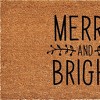HomeRoots 17" X 29" Brown And Black Christmas Merry and Bright Outdoor Coir Door Mat - 4 of 4