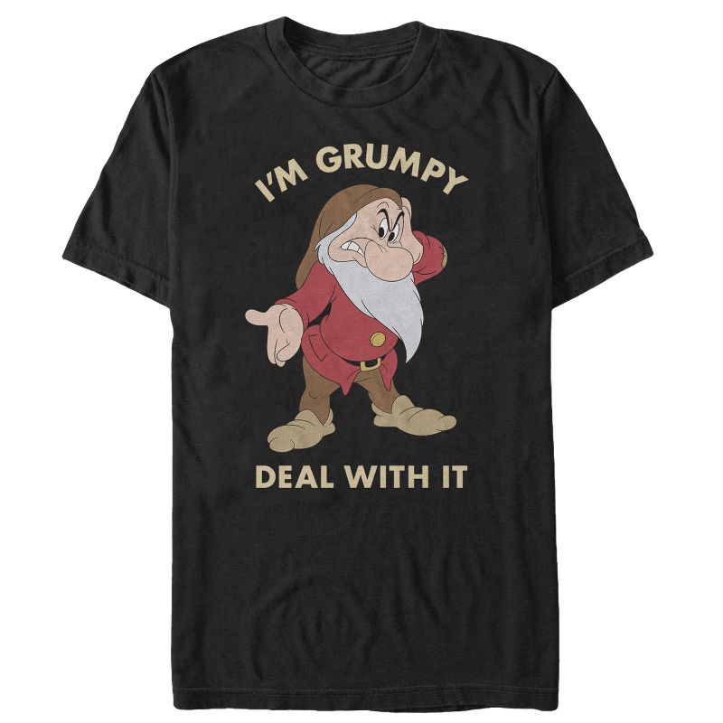 Men's Snow White and the Seven Dwarves Grumpy Deal With It T-Shirt, 1 of 6