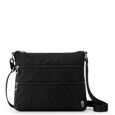Large Smartphone Crossbody Bag in Eco-Twill, Convertible Purse with Detachable Wristlet Strap, Includes Phone Wallet Pockets, Black Quilted Spirit