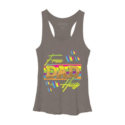 Adult Design By Humans Father's Day Free Dad Hugs Pride Hearts By daddy1993 Racerback Tank Top