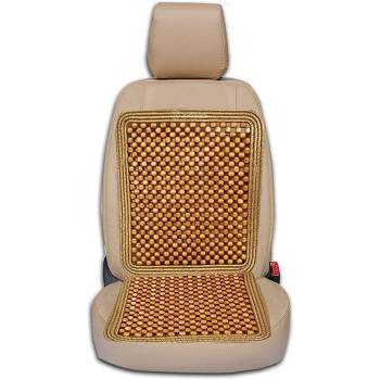 Zone Tech Premium Quality Double Strung Natural Wooden Beaded Ultra Comfort Massaging Full Car Seat Cushion