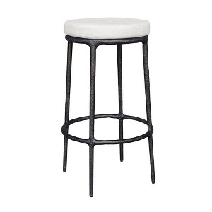 Uttermost Modern Outdoor Bar Stool with Weather-Resistant White Cushion - 1 of 4