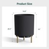 Maggift Planters, Decorative Planter Set with Stand, Simple Design Round Flower Pot for Garden, Patio, Black, 14.8" * 14.8" * 20.3" - 2 of 4