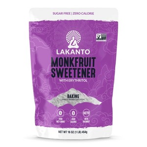 Lakanto Baking Monkfruit and Erythritol Sweetener Baking Sugar Replacement 1 LB Bag - 1 of 1