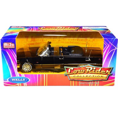 1963 Chevrolet Impala SS Convertible Black "Low Rider Collection" 1/24 Diecast Model Car by Welly