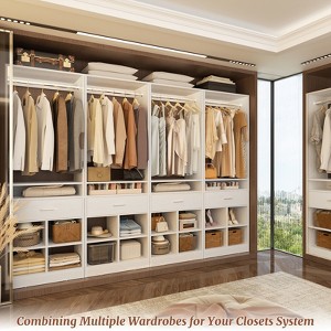 Aheaplus 80'' H Freestanding Closet Organizer with Hanging Rod, Clothes Garment Rack with Drawer and shelves - 1 of 3