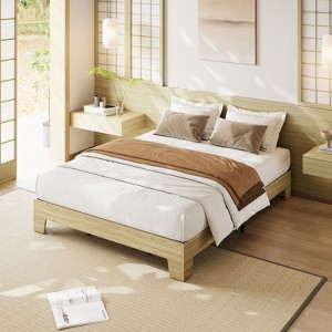 Bed Frame, Platform Wood Bed Frame, Metal Slat Support, 10.24 Inch Underbed Storage, Solid Wood Durability, Silent Stability, Easy Assembly - 1 of 4