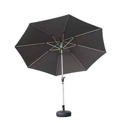 Maggift Outdoor Patio Umbrella with 8 Sturdy Ribs, Push Button Tilt and Crank, Waterproof, UV-Resistant Uitable for Garden, Gray, 108"*108"*94.44"