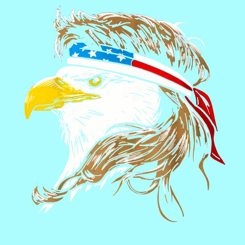 Women's Design By Humans July 4th Eagle Mullet American Flag By corndesign Racerback Tank Top, 2 of 3