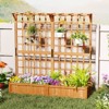 Tangkula 72" Tall Large Raised Garden Bed w/ Lattice Trellis Hanging Roof Drainage Holes Elevated Wooden Planter Box - 2 of 4