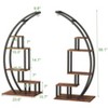 5-Tier Large Half Moon Indoor Plant Stand with Hanging Hooks, Curved Ladder Flower Pot Display Rack for Home, Patio, Garden & Balcony - 2 of 4
