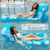 Jasonwell Inflatable Pool Float for Adults — Adjustable Backrest Lounger Raft with Cup Holders, Mesh Seat for Pool, Lake & Beach - Bluewhite - 3 of 4