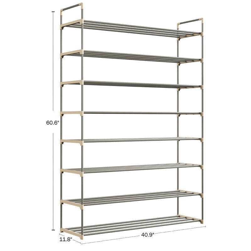 Hastings Home 8-Tier Shoe Storage Rack - Room for 48 Pairs of Shoes, 60.6" x 11.8" x 40.9", 2 of 9