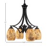 Toltec Lighting Zilo 4 - Light Chandelier in  Matte Black with 5" Gold Fusion Shade - 2 of 2