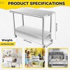 Stainless Steel Kitchen Work Prep Table NSF Commercial Workbench With Wheels - 2 of 4