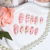 LOVELAY CREATIONS Pink Medium Almond Press-On Nails with Floral Rhinestones - 2 of 4