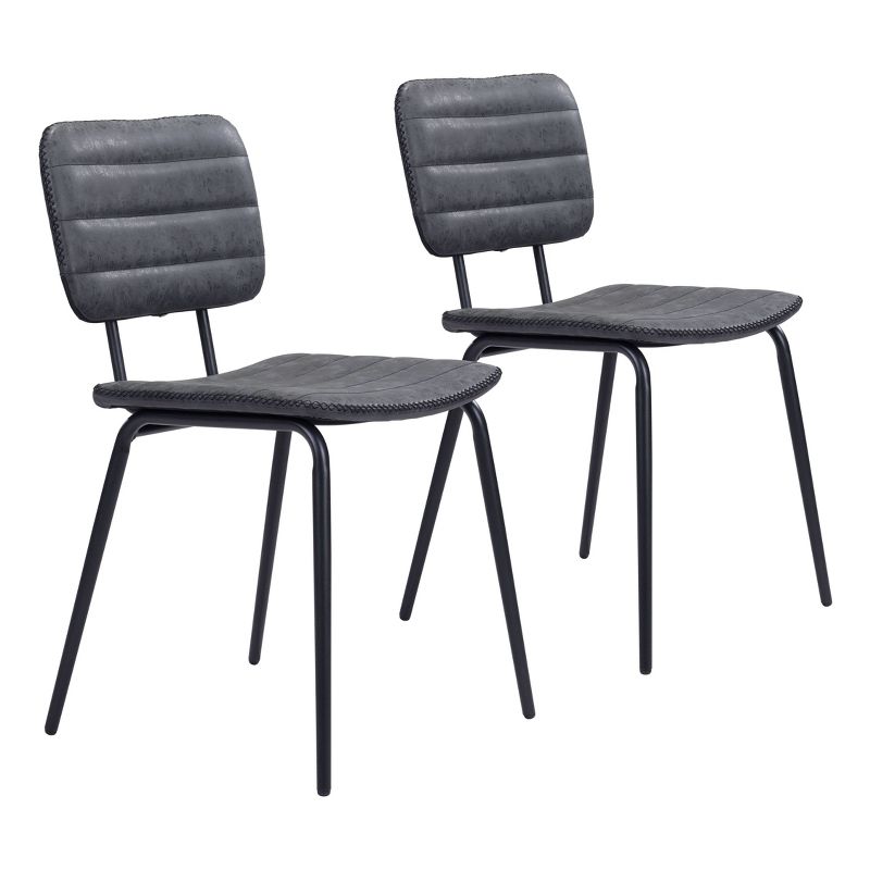 Set of 2 Cleo Dining Chairs Vintage Black - ZM Home, 1 of 9